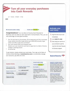 Bank of America approval letter