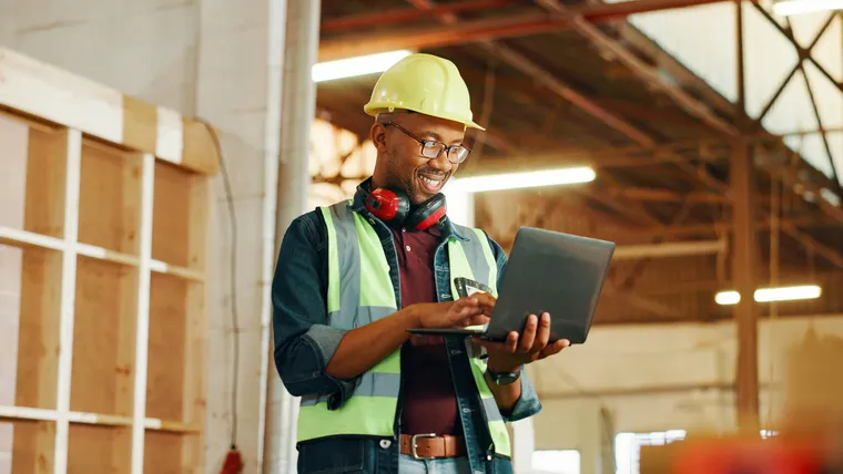 Contractor at a small business job site