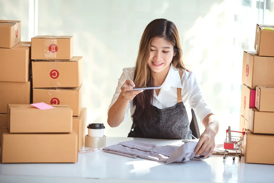 Delivery boxes from net 30 vendor orders at a small business